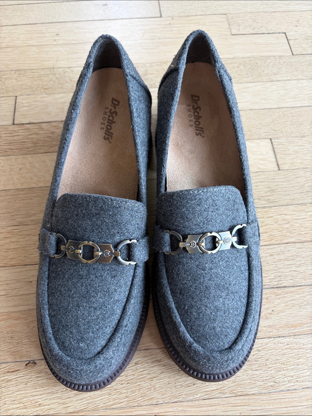 NEW Dr. Scholl's Rate Up Bit in Charcoal Gray Wool Slip-On Loafers.
